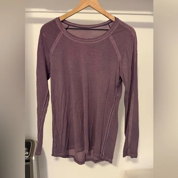 Lululemon Athletica Purple Acid Wash Long Sleeve Tee - Picture 1 of 4